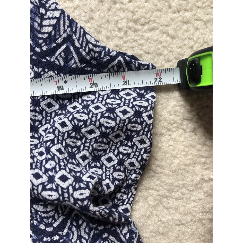 Faded Glory Dress XXL Blue White Knee Length Tiered Boho Spaghetti Straps Cruise - Picture 4 of 10